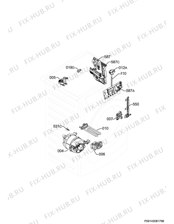 Схема №3 ZWF81460W с изображением Блок управления для стиралки Aeg 973914911002009